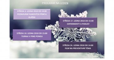 Měsíční program NZDM EMKO na měsíc leden