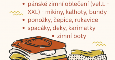Zimní sbírka oblečení pro Nízkoprahové denní centrum Zimní sbírka oblečení pro Nízkoprahové denní centrum